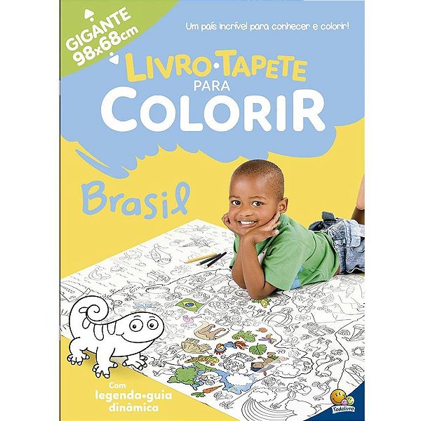 Livro Infantil para Colorir Tapete Brasil Gigante 16 Páginas