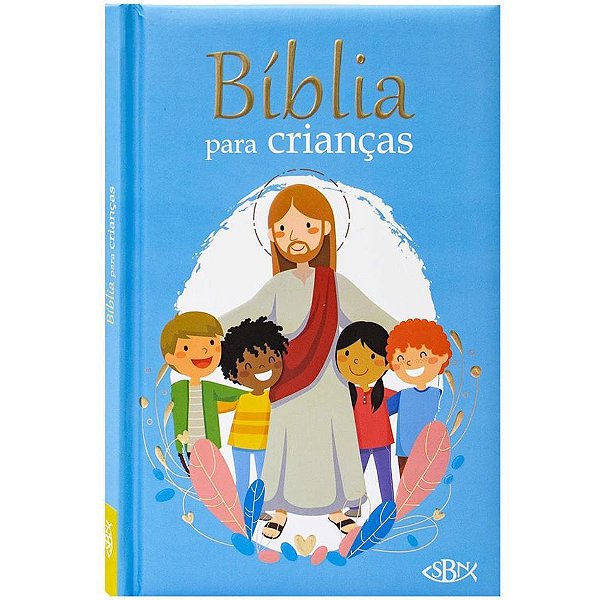 Livro Infantil Ilustrado Bíblia Infantil Capa Dura Azul 112 Páginas