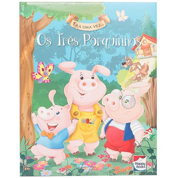 Livro Infantil Ilustrado os TRÊS Porquinhos 22X28CM com 26 Páginas