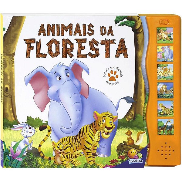 Livro Sonoro Animais da Floresta 24X20CM com 12 Páginas
