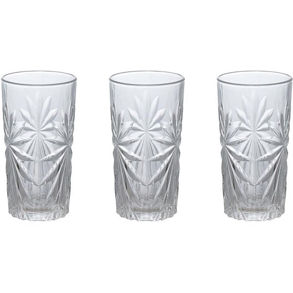 Copo de Vidro LONG DRINK Beta 265ML Jogo com 3 Unidades Hauskraft