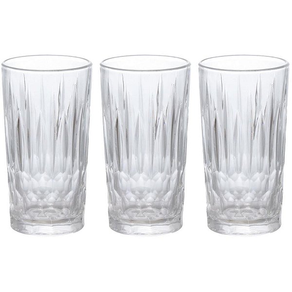 Copo de Vidro LONG DRINK CRIS 265ML Jogo com 3 Unidades Hauskraft