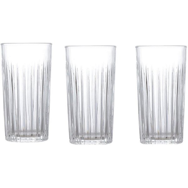 Copo de Vidro LONG DRINK Nora 265ML Jogo com 3 Unidades Hauskraft