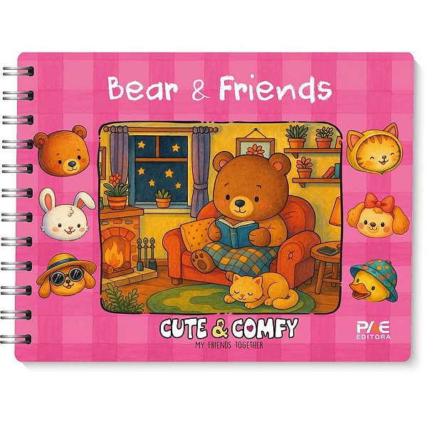 Livro de Colorir Cute & COMFY Bear & Friends com CD e 64 Páginas