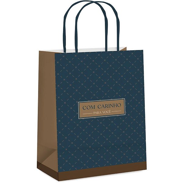 Sacola para Presente Decorada RALF Masculina M 26X19,5X9,5CM Pacote com 10 Unidades
