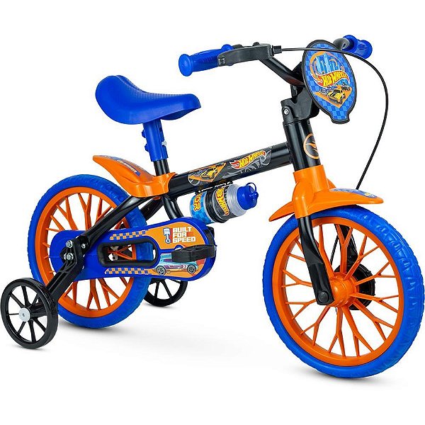 Bicicleta Infantil ARO 12 HOT Wheels Nathor com Limitador de Giro e Selim Ajustável