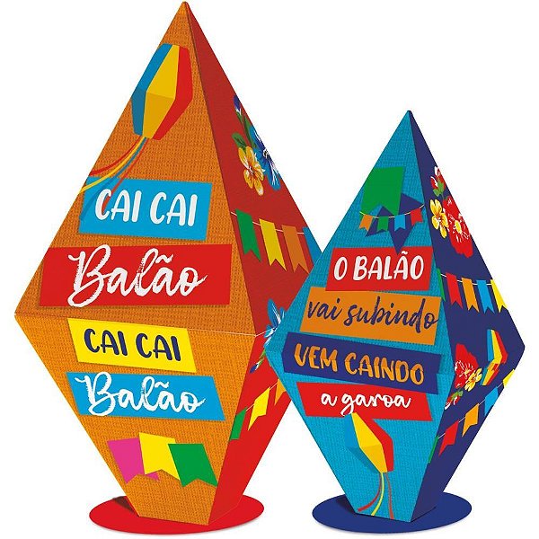 Balão de Papel 3D para Decoração 14,5X14,5X30CM Pacote com 2 Unidades