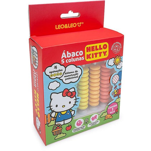 Contador ábaco Hello KITTY 5 Colunas com 50 Argolas