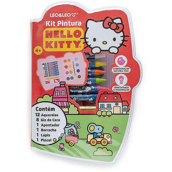 Maleta para Pintura Hello KITTY com 24 Peças
