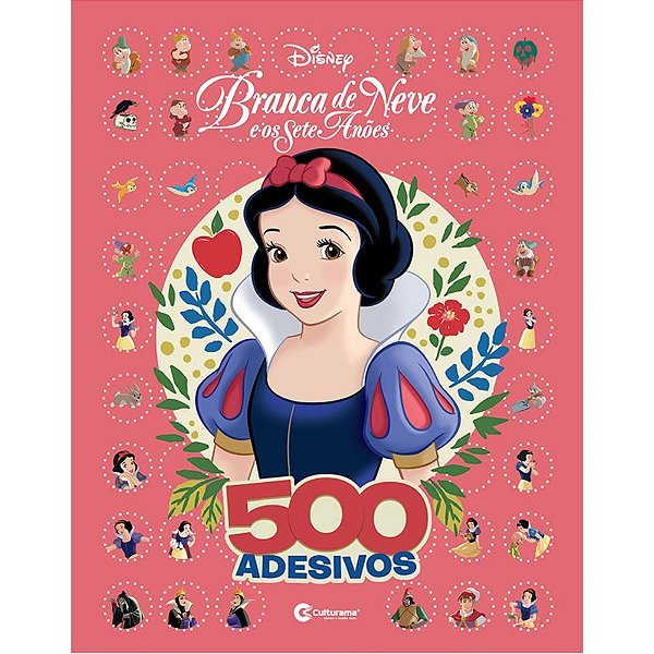 Livro com Adesivos Branca de Neve 40 Páginas com 500 Adesivos