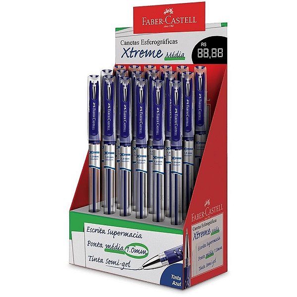 Caneta Esferográfica Xtreme 0.7MM Azul Display com 18 Unidades