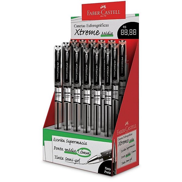 Caneta Esferográfica Xtreme 1.0MM Preta Display com 18 Unidades
