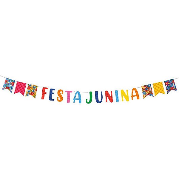 Faixa Decorativa Festa Junina 1,50M Papel Cartão e Barbante
