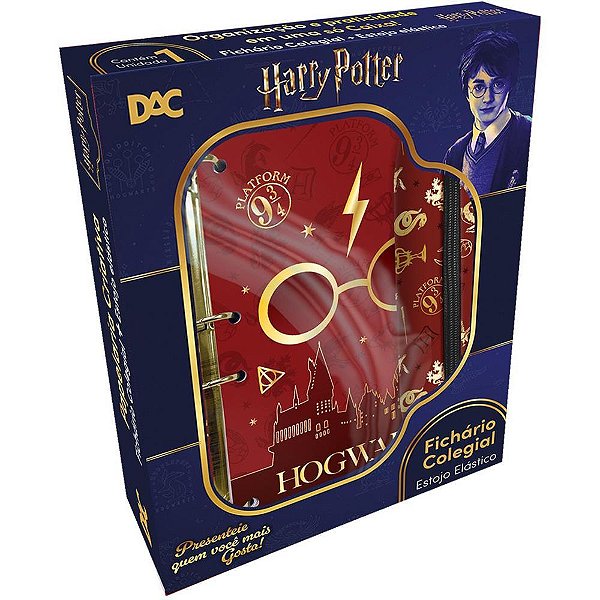 Fichário Colegial 1/4 HARRY Potter com Estojo Integrado DAC