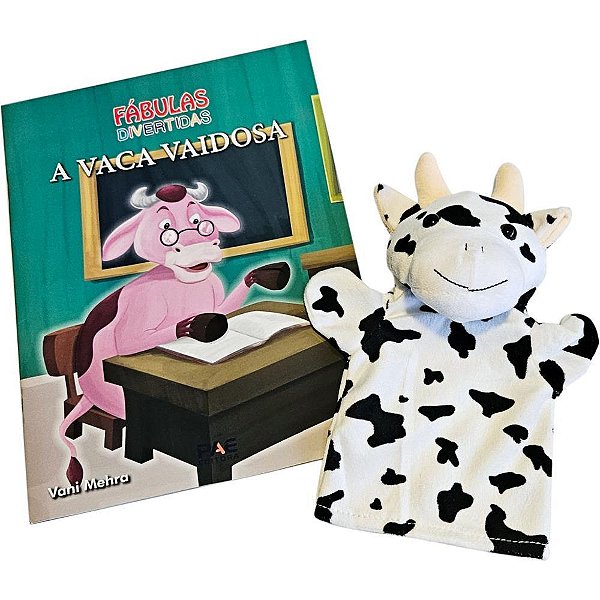 Livro Brinquedo Ilustrado com Fantoche a Vaca Vaidosa 16 Páginas