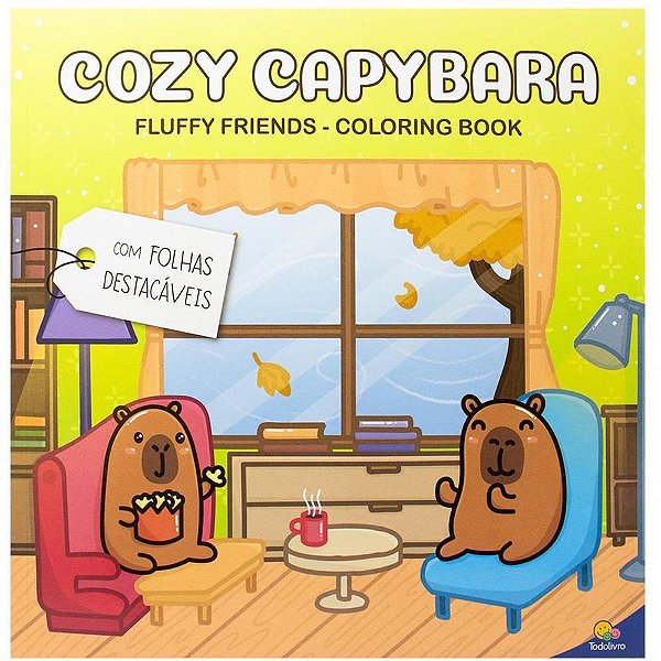 Livro de Colorir COZY Capybara 25X25CM com 24 Páginas