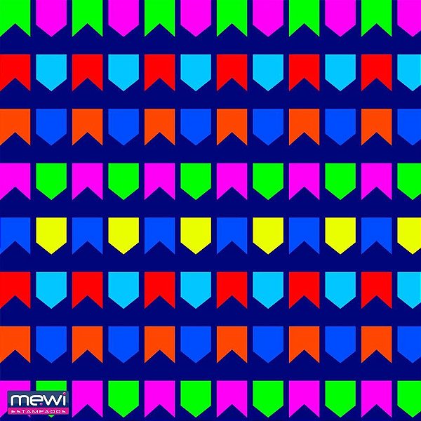 TNT Estampado 1,40M 40G Bandeirinha Neon Rolo com 25 Metros