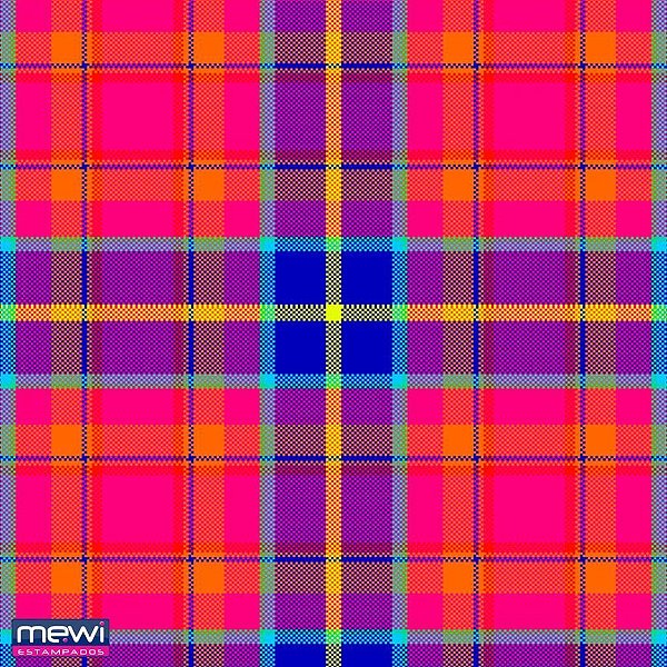 TNT Estampado 1,40M 40G Xadrez Bão Neão Rolo com 25 Metros