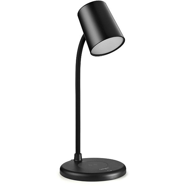 Luminária LED de Mesa Lumi PLAY 3 em 1 com Som e Carregador sem Fio Preta