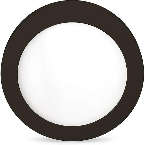 Luminária LED de Sobrepor 18W 6500K Redonda Preta