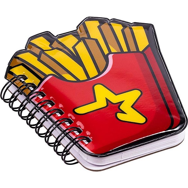 Caderneta Espiral Capa Dura FAST Food 3D 80 Folhas (pacote com 4)