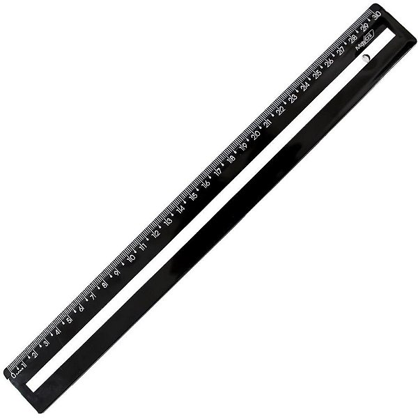 Régua de Poliestireno Guia de Leitura Preta 30CM (pacote com 10 Unidades)