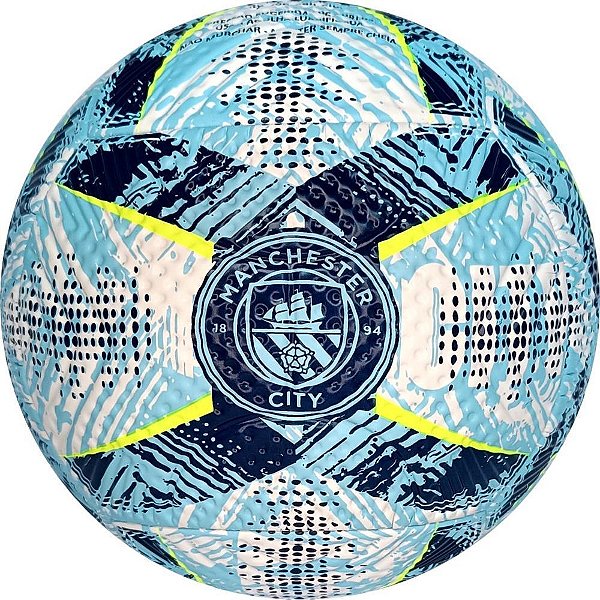 Bola de Futebol Manchester CITY Nº 5 Campo Amarela e Azul Licenciada