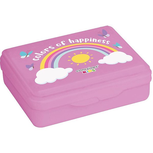 Pote Plástico Porta Lanche Menina com Tampa Decorada