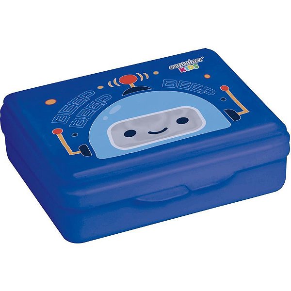 Pote Plástico Porta Lanche Menino Decorado em Polipropileno