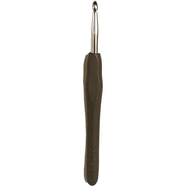 Agulha para Crochê 6,0MM Cabo de Silicone Marrom (blister Unitário)