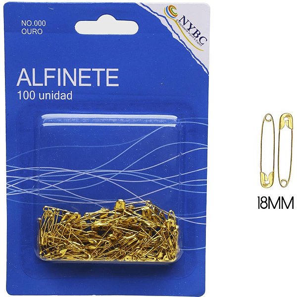 Alfinete de Segurança Nº 000 Dourado 100 Unidades (pacote com 6)