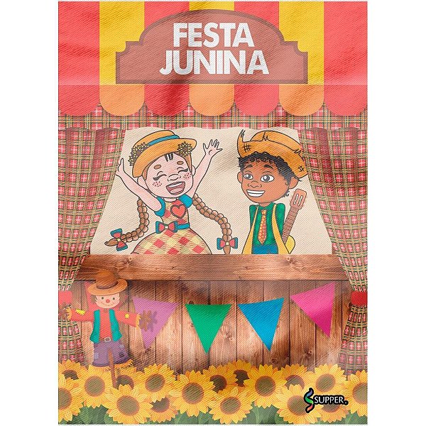 TNT Estampado 1,40M 40G Painel Barraca Junina Rolo com 25 Metros