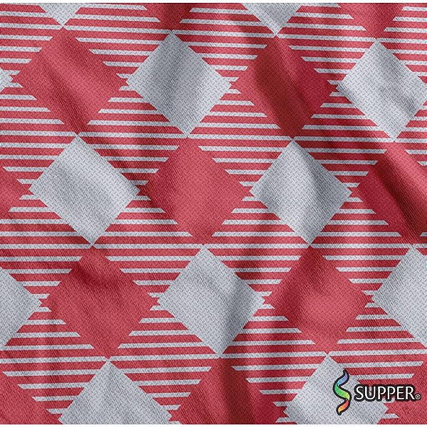 TNT Estampado 1,40M 40G Xadrezão BRANCO/VERMELHO Rolo com 25 Metros