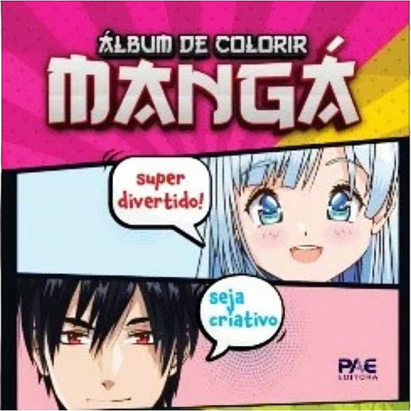 Livro de Colorir Mangá álbum RS 26X26CM 64 Páginas