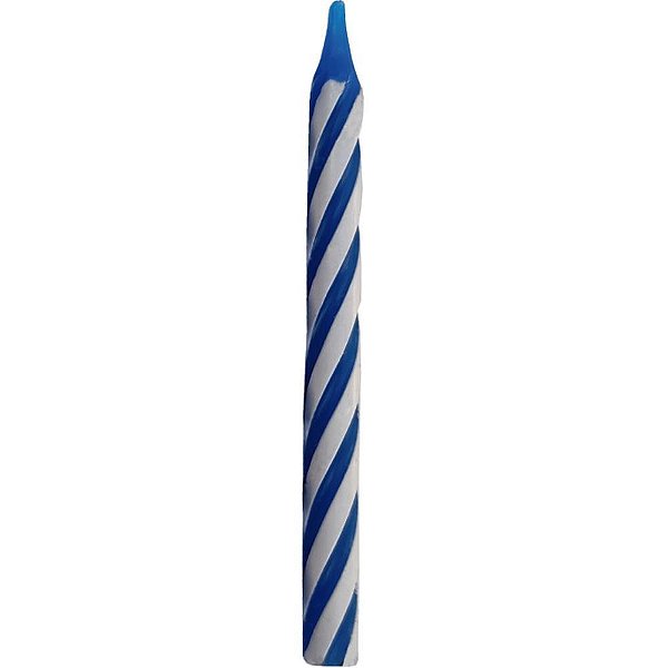 Vela para Aniversário Espiral Azul com 10 Unidades (cartela)