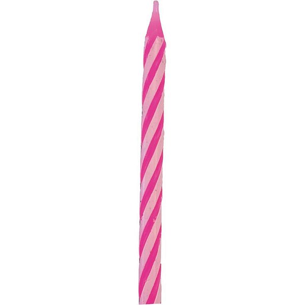Vela para Aniversário Espiral Rosa 10 Unidades Cartela
