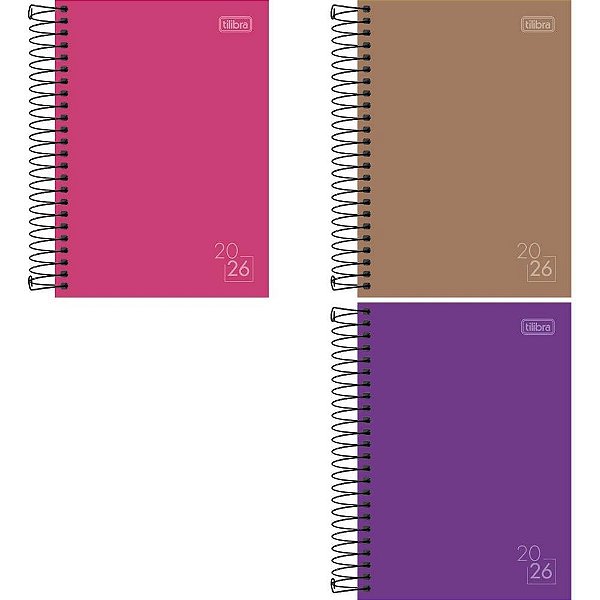 Agenda 2026 Spice Cores Capa Dura Espiralada 160 Folhas 129X187MM (pacote com 4)