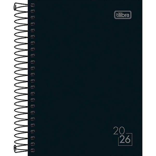 Agenda 2026 Spice Preta Espiralada 110X154MM 160 Folhas (pacote com 4)