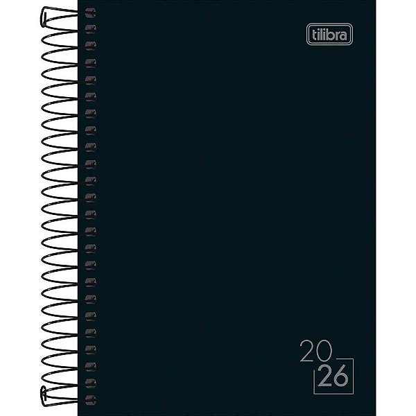 Agenda 2026 Spice Preta Capa Dura Espiralada 160 Folhas (pacote com 4)