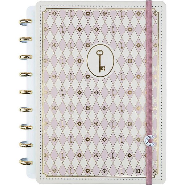 Caderno Inteligente Médio ISA Akkari Rose KEY com 80 Folhas