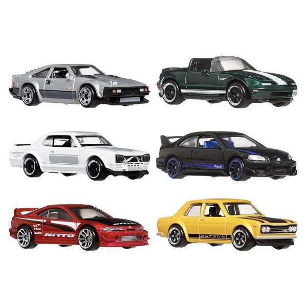 Hot Wheels Colecionável Streets OF Japan Multipack com 6 Carros Escala 1:64