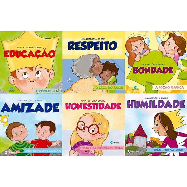 Livro de Leitura Coleção Valores 16 Páginas 28X28CM – Pacote com 6 Unidades