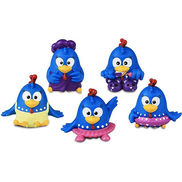Conjunto Galinha Pintadinha Little FIGS com 5 Miniaturas de Vinil 6CM