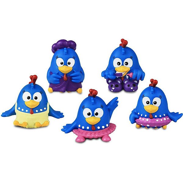 Conjunto Galinha Pintadinha Little FIGS com 5 Miniaturas de Vinil 6CM