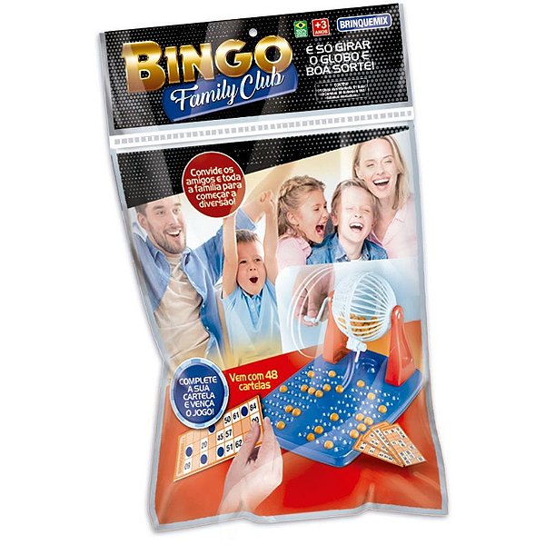 Jogo de Bingo Family CLUB NA Solapa com Cartelas e Peças
