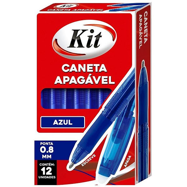 Caneta Esferográfica Apagável Azul Multiuso Caixa