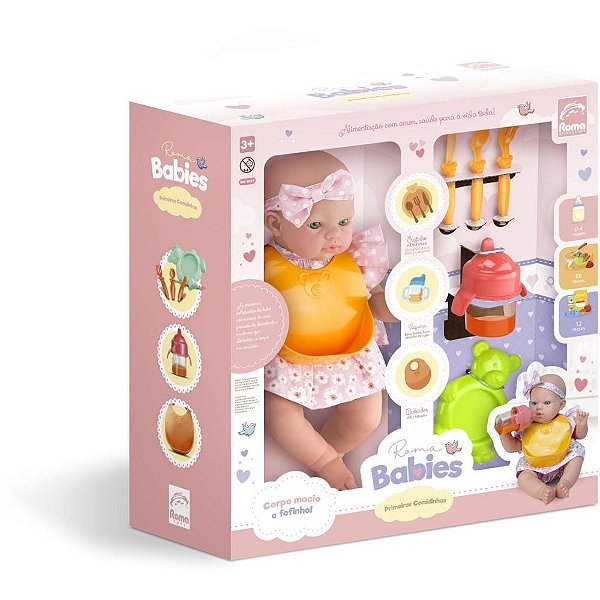 Boneca Babies Primeira Comidinha com Acessórios