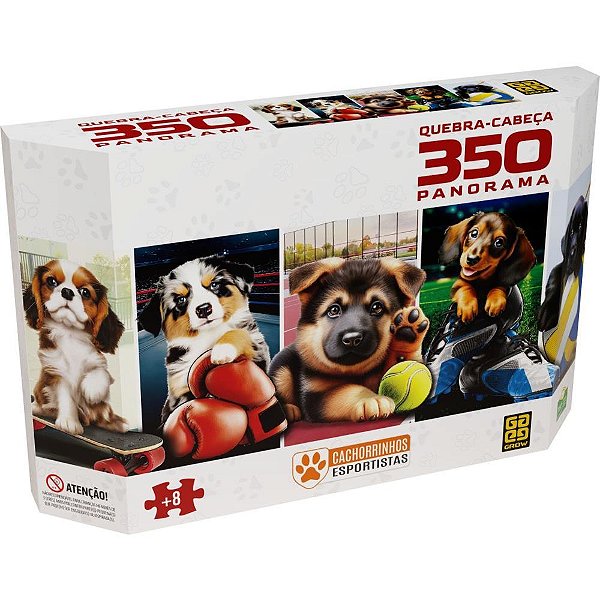 QUEBRA-CABEÇA Cartonado Cachorros Esportistas 350 Peças Panorama