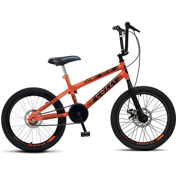 Bicicleta ARO 20 Colli SKILL BOY Laranja Neon com Freios a Disco