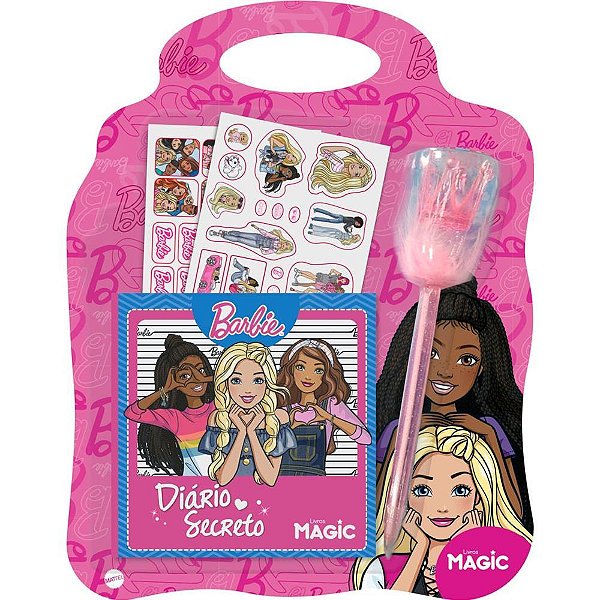 Diário Barbie Diário Secreto com Adesivos e Caneta